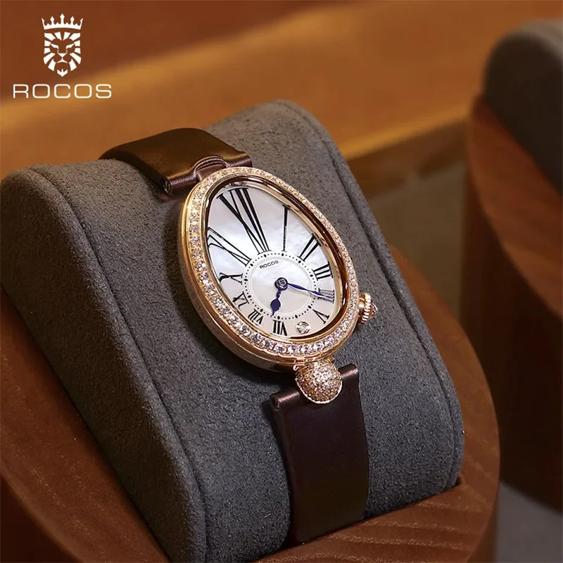 Top Trends: ROCOS Luxury Brand Woman Watch High Quality Fashion Oval Ladies Fashion Quartz Watches Leather Waterproof Watch For Women R0233 Shoppable Styles