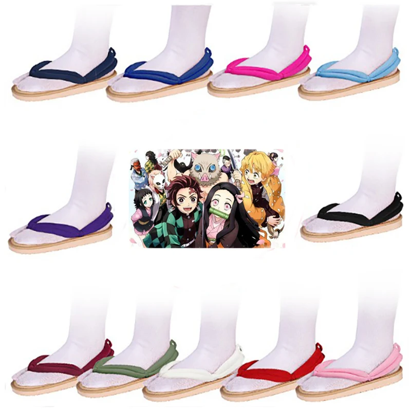 Top Trends: Hot Anime Demon Slayer Kimetsu No Yaiba Cosplay Accessories Kamado Nezuko Cosplay Clogs Kimono Flip-flops Geta Slippers Shoes Shoppable Styles