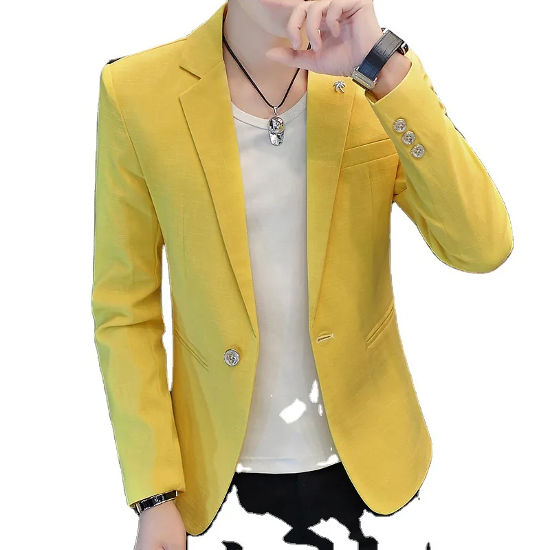 Top Trends: High Quality Men's Blazer White Casual Party Gentleman Slim Dress Coat British Style Simple Elegant Fashion Business Male Jacket Shoppable Styles - Image 5