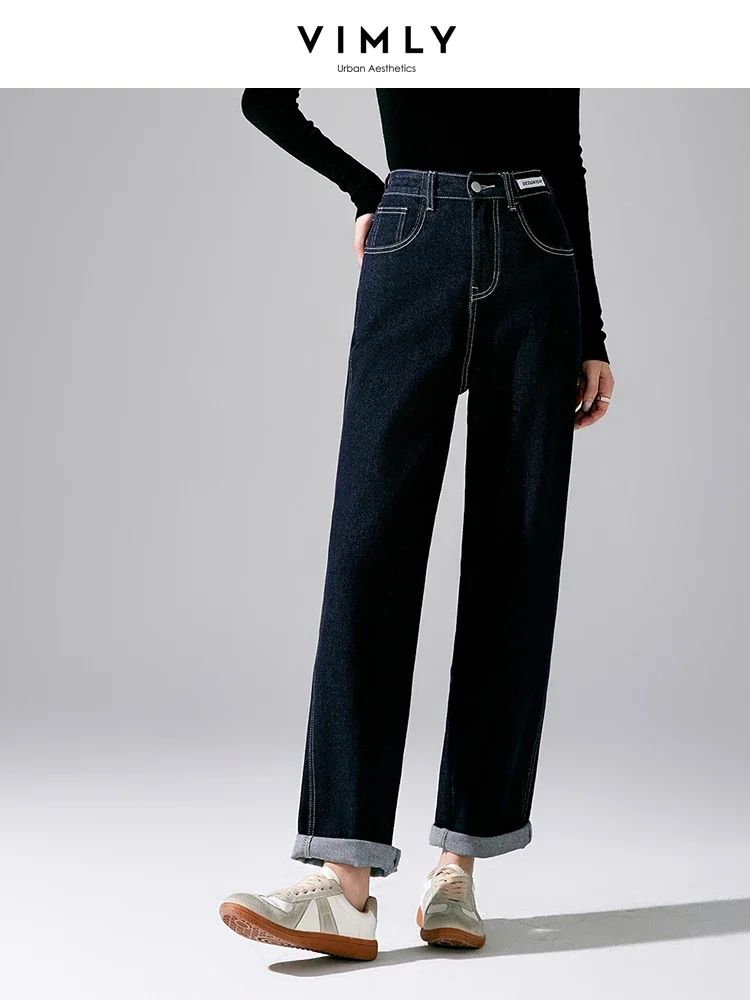 Top Trends: Vimly High Waisted Women&#039;s Denim Pants 2023 Autumn New In Casual Harem Jeans Straight Loose Woman Trousers Female Clothing 72197 Shoppable Styles