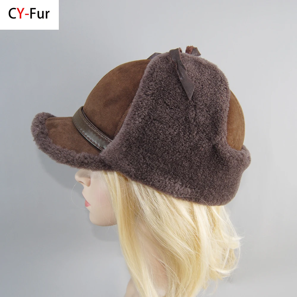 Top Trends: 2024 Women High Quality Real Fur Hat Lamb Wool Winter Bomber Hats For Lady Earflaps Luxury Warm Ushanka Russian Hat Snow Cap Shoppable Styles