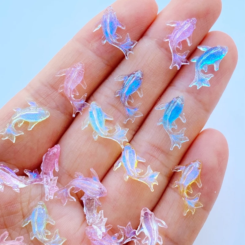 Top Trends: 100pcs 3D Resin Nail Charms Shiny Goldfish Nail Parts Accessories Kawaii DIY Nail Art Decoration Shoppable Styles