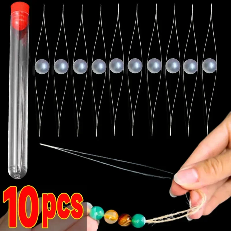 Top Trends: 1 / 10pcs DIY Beading Needles Seed Beads Needle Big Eye Beaded Needles Collapsible Beading Pins Open Needles Jewelry Making Tool Shoppable Styles