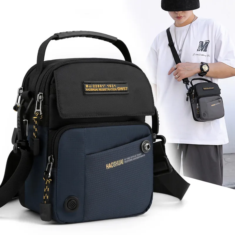 Top Trends: New Waterproof Nylon Fabric Men's Bag For Outdoor Travel One Shoulder Crossbody Bag Simple And Casual Waist Bag Street Small Bag Shoppable Styles