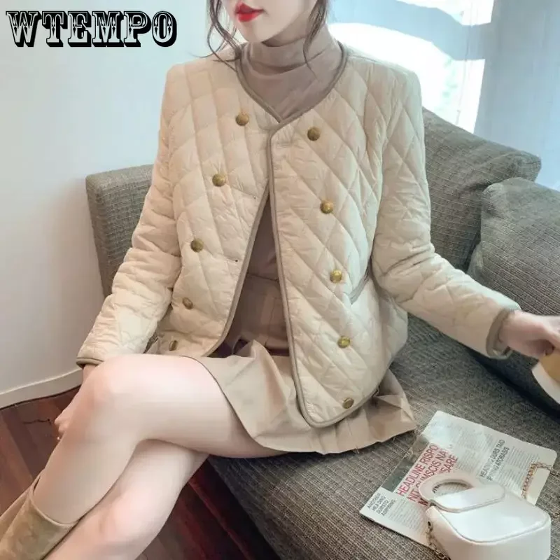 Top Trends: WTEMPO Women&#039;s Long Sleeve Warm Diamond Down Coat Crop Puff Jacket Loose Winter Autumn Lightweight Quilted Cardigan Parkas Shoppable Styles