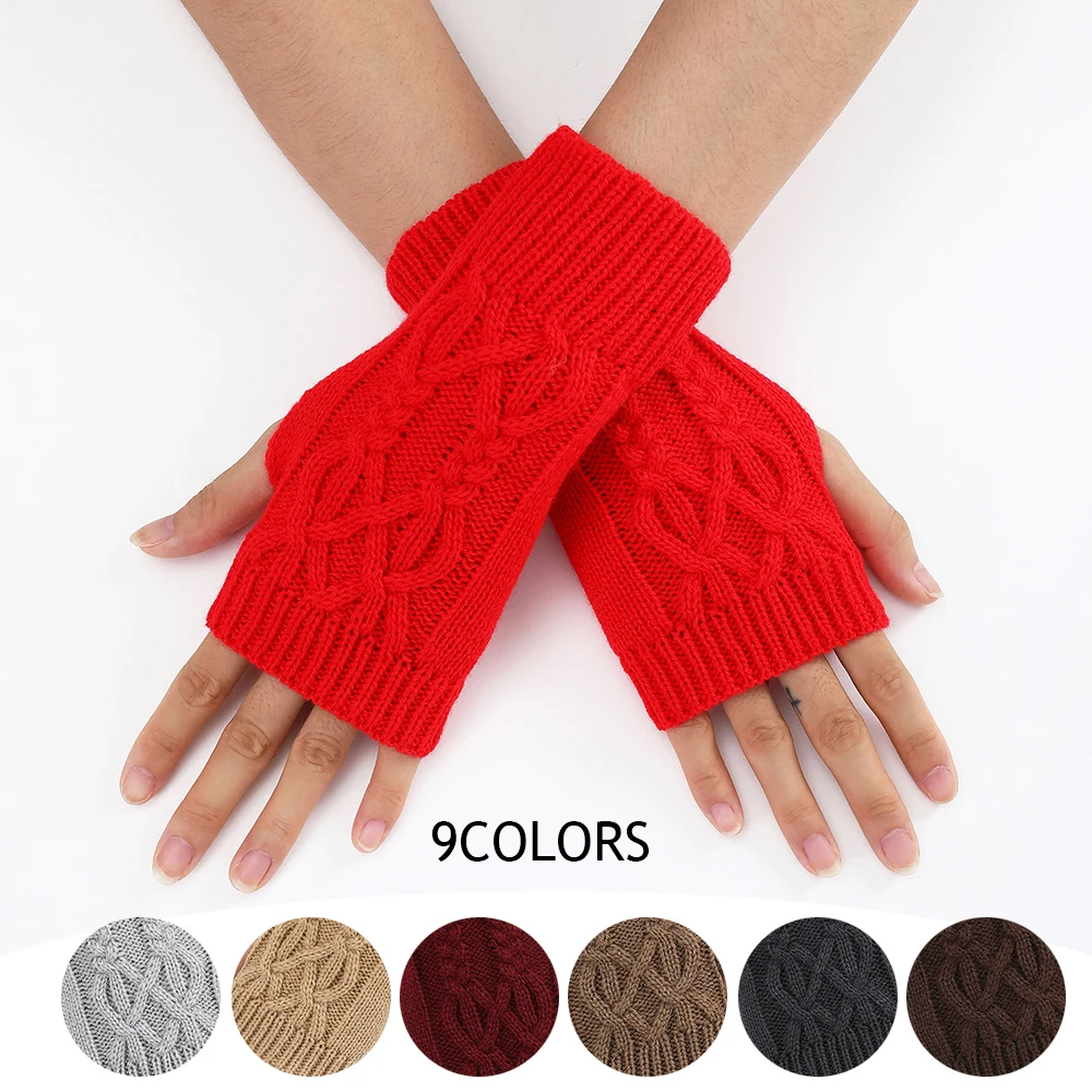 Top Trends: Half Finger Knitted Gloves Winter Keep Warm Wool Fingerless Gloves Touch Screen Men Women Soft Wrist Gloves Mittens Warmers Shoppable Styles