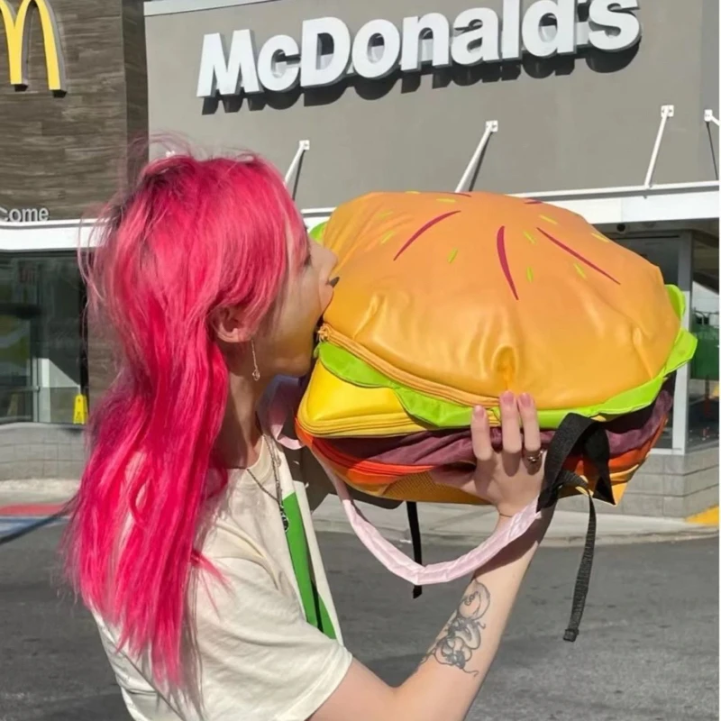 Top Trends: Cute Hamburger Backpack For Girls Super Kawaii Y2K Student Backpack Women Bag Book Bag School Backpack For College Students Shoppable Styles