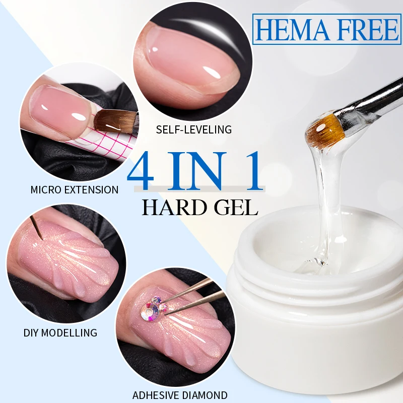 Top Trends: PUENTE Hema Free Self-leveling Gel Nail Polish 15ML Clear Hard Gel Nail Extension Modelling Rhinestone Glue Soak Off UV Varnish Shoppable Styles