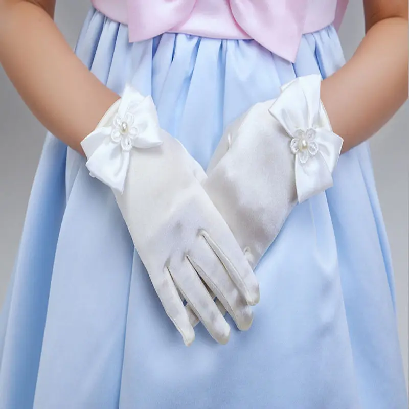 Top Trends: Girl's Bowknot Gloves Charming Party Wear Mittens Ceremony Communion Dress Accessories Kids Children Opera Evening Party Gloves Shoppable Styles - Image 2