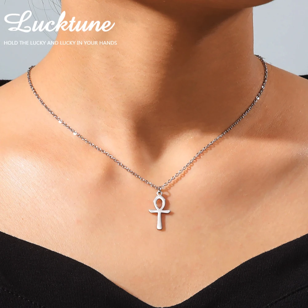 Top Trends: Lucktune Ankh Cross Egyptian Amulet Necklace Stainless Steel Key Of Life Symbol Crucifix Pendant Necklace Women Religion Jewelry Shoppable Styles