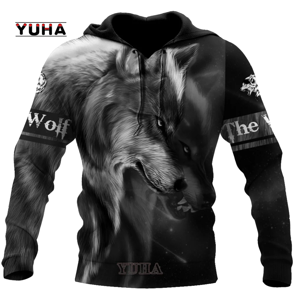 Top Trends: New Fashion Men's Hoodie 3D Wolf Pattern Loose Fall Sweatshirt Men's Street Hoodie Funny Hoodie Shoppable Styles