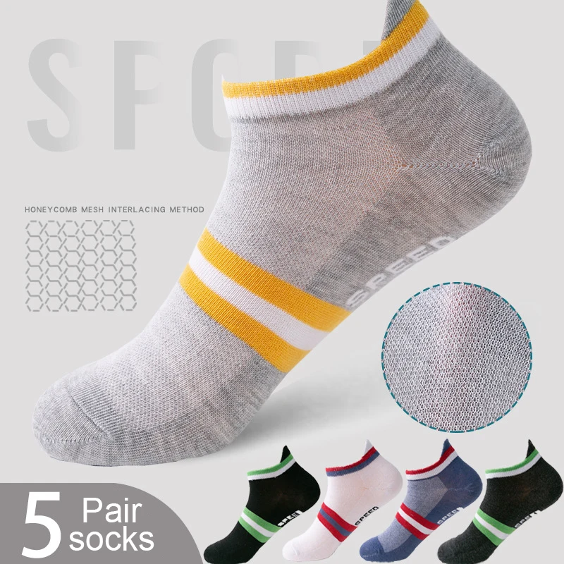 Top Trends: 5 Pairs / lot Spring Autumn Men&#039;s Long Tube Cotton Socks Men Sweat-absorbent Casual Deodorant Sports Socks Meias Wholesale Shoppable Styles