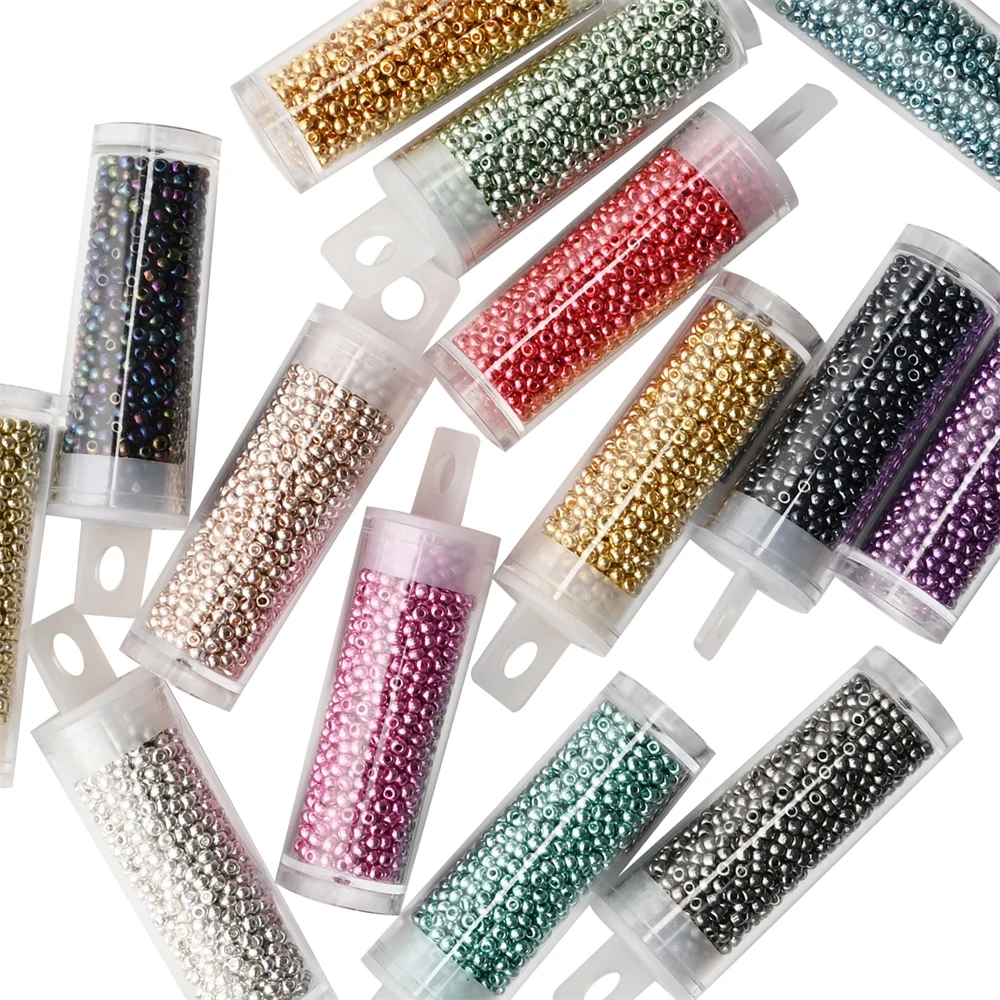 Top Trends: 12Grams / Tube 2mm Metallic Seed Beads Japanese Round Glass Seedbeads For DIY Needlework Dress Adornment Sewing 1200pcs Shoppable Styles