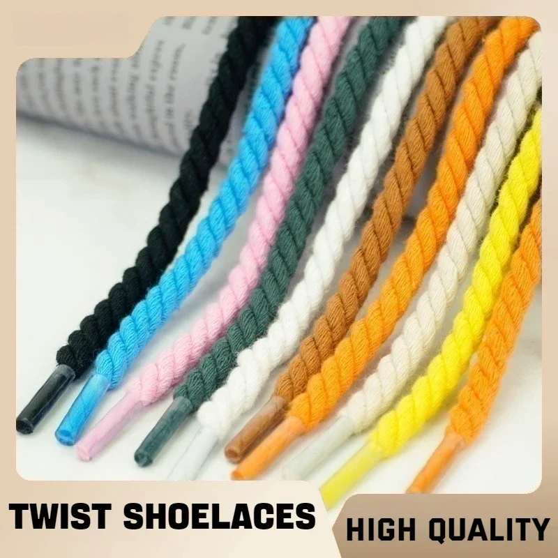 Top Trends: New 1 Pair Round Shoelaces 0.6CM Thicker Cotton Shoelace Twisted Rope Laces Sneakers Boots Shoe Laces For Shoes For AF1 / AJ1 Shoppable Styles