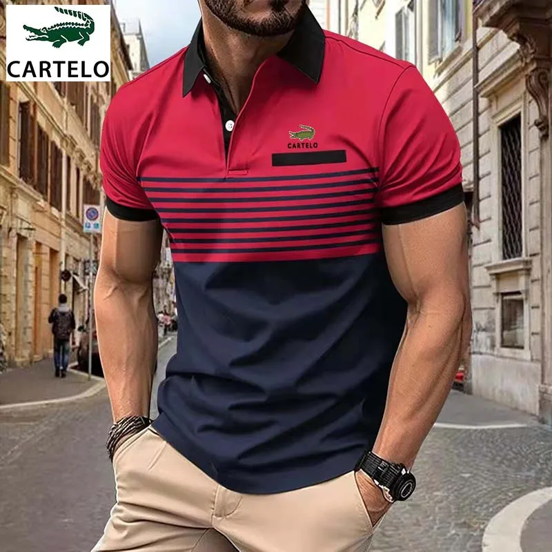 Top Trends: CARTELO Summer New Men&#039;s High Quality Polo Shirt With Lapel Short Sleeve Casual Print Business Fashion European Size Polo Shirt Shoppable Styles