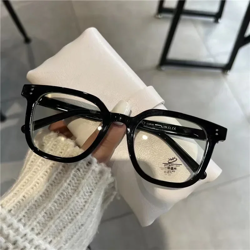 Top Trends: Optical Spectacle Short Sight Eyeglasses Retro Black Large Frame Myopia Glasses Trend Female Anti-Blue Light Near Sight Eyewear Shoppable Styles - Image 4