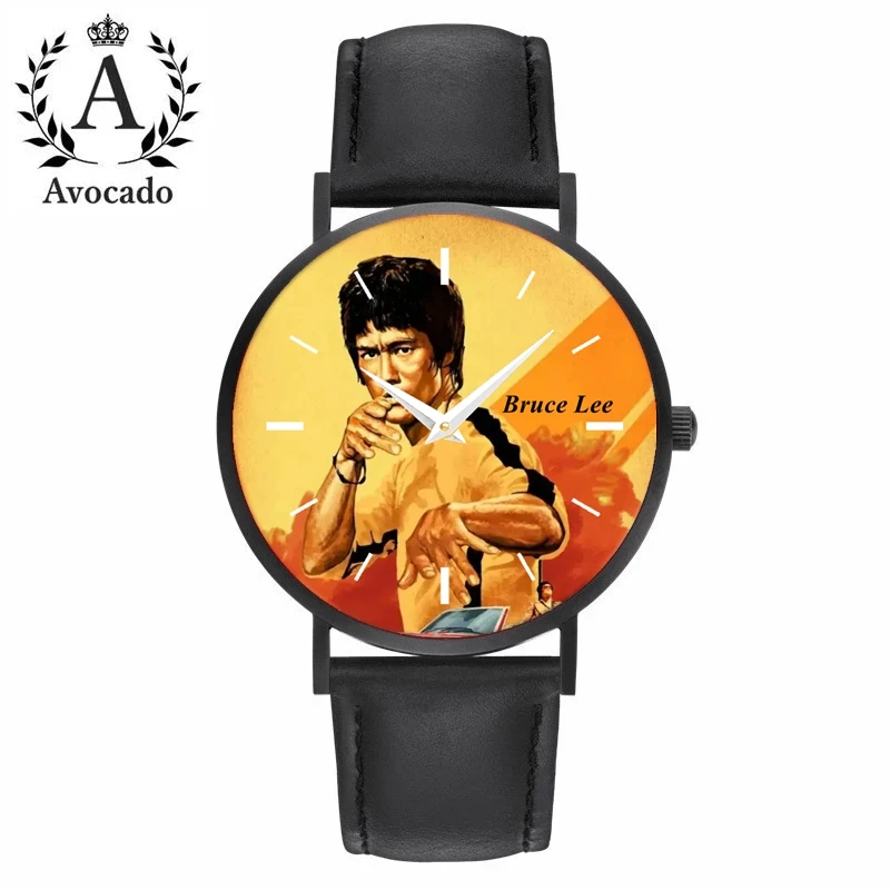 Top Trends: Bruce Lee Quartz Watch Fashion Casual All Black Leather Wristwatch For Movie Fans Shoppable Styles