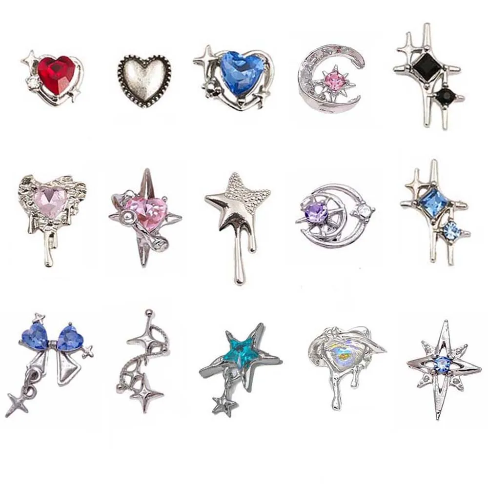 Top Trends: 10Pcs Alloy Moon Star Surrounding Planets Nail Art Charms Luxury Punk Starlight Jewelry Accessories For Manicure Nail Decoration Shoppable Styles