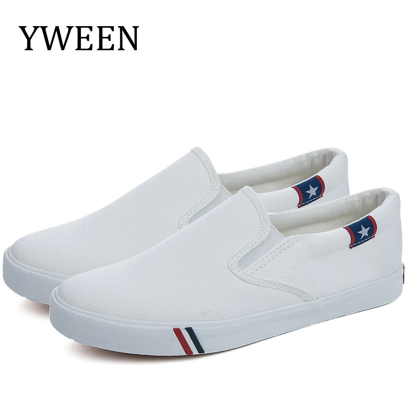 Top Trends: YWEEN New Men Vulcanize Shoes Man Fashion Sneakers Leisure Platform Flats Student Breathable White Single Shoes Slip-on Shoes Shoppable Styles