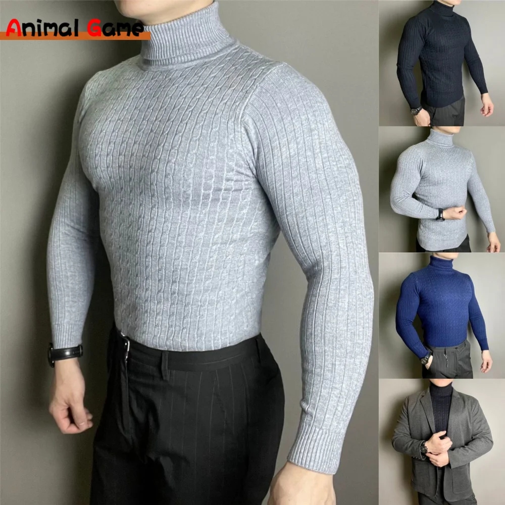 Top Trends: Winter Turtleneck Warm Sweater Casual Men's Rollneck Knitted Keep Men Jumper Knit Woolen Pullover Sport Outdoor Yoga Top Shoppable Styles