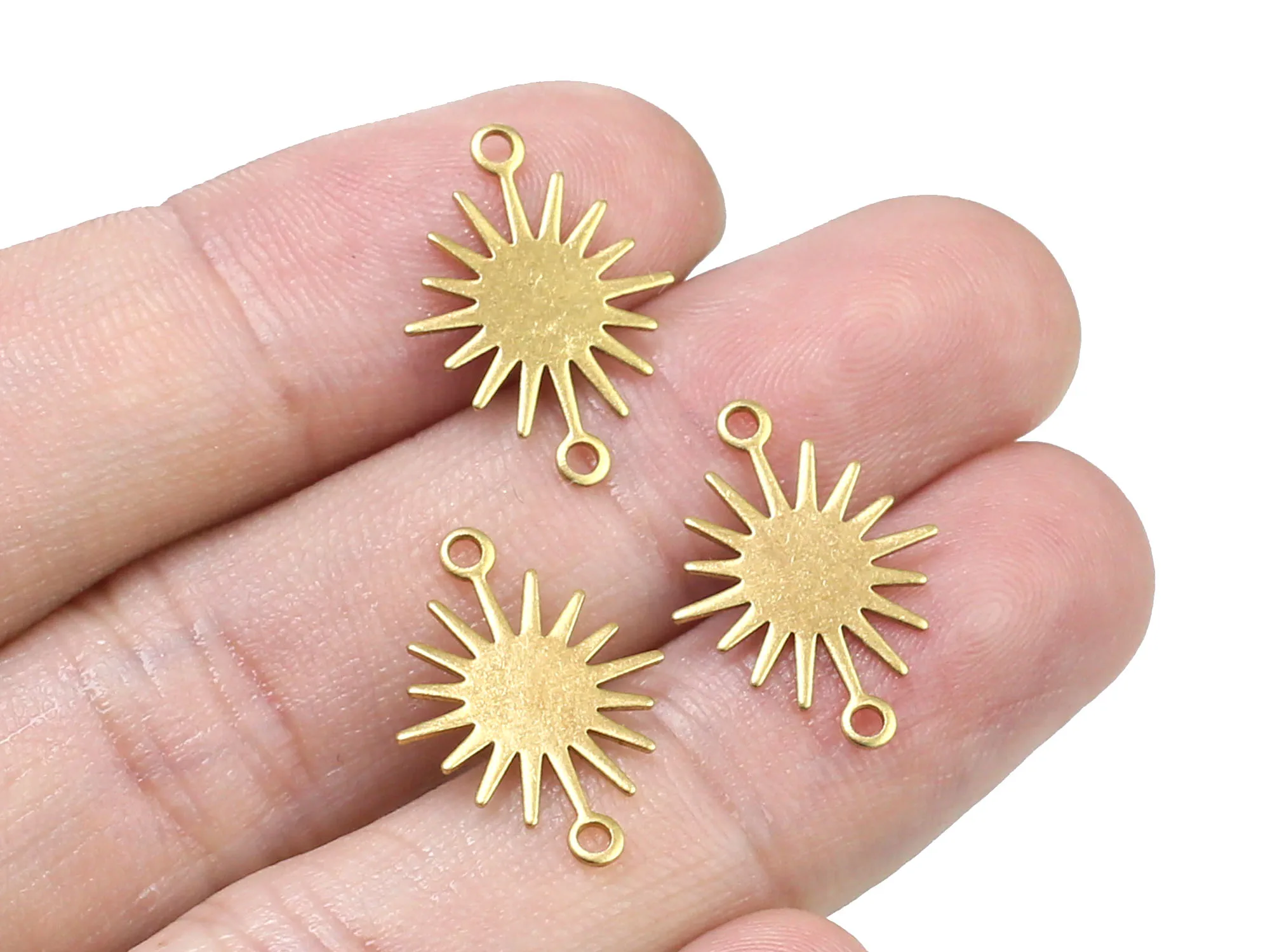 Top Trends: 30pcs Brass Sun Connector, SunFlower Earring Charms, Sun Pendant, Earring Findings, 18x13x0.6mm, Charms For Jewelry Maki R080 Shoppable Styles