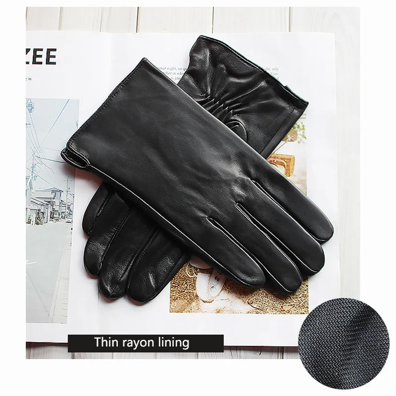 Top Trends: Leather Gloves Men's Sheepskin Single Layer Unlined Thin Spring And Autumn Outdoor Motorcycle Riding Driver Driving Gloves Shoppable Styles - Image 5