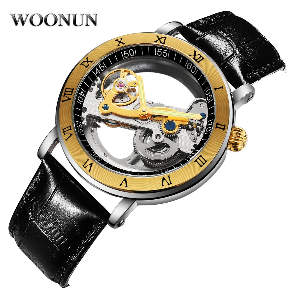 Top Trends: 2020 New Men's Watch Tourbillon Mechanical Watches Transparent Hollow Automatic Self Wind Watches Leather Band Skeleton Relojes Shoppable Styles