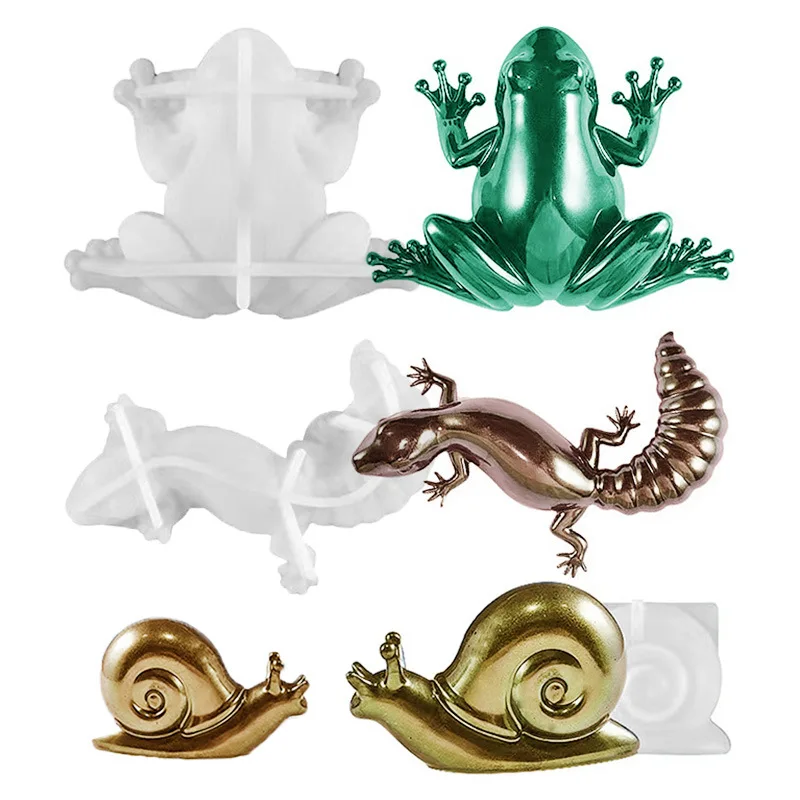 Top Trends: 3D Small Animal Silicone Mold Epoxy Resin Desktop Decoration Molds For DIY Room Ornament Frog Lizard Snail Silicone Mould Shoppable Styles