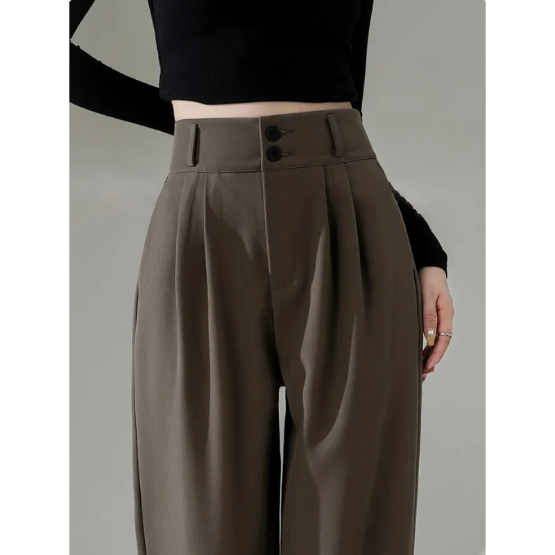 Top Trends: Deeptown Vintage Suit Pants Women Wide High Waist Loose Straight Elegant Classic Office Palazzo Trousers Autumn Korean Fashion Shoppable Styles