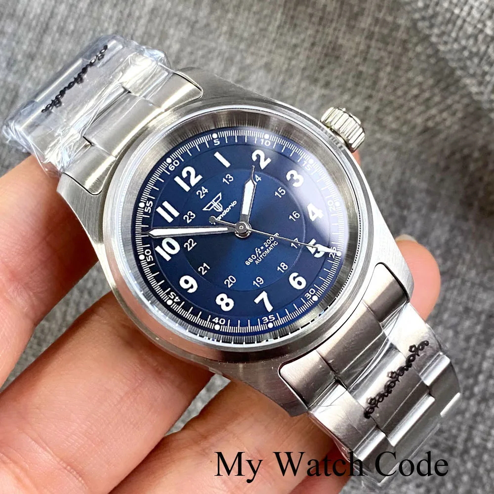 Top Trends: Tandorio 316L Steel Waterproof 20bar Automatic Male Watches Blue Pilot Wristwatch NH35 PT5000 Field 36mm Saat Erkek Otomotik Shoppable Styles