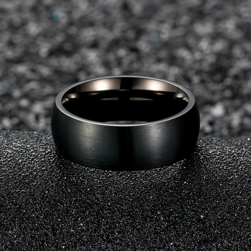 Top Trends: Classic Men Stainless Steel Rings Black Solid Simple Vintage Rings For Men Wedding Bands Christmas Party Jewelry Gift Wholesale Shoppable Styles - Image 4