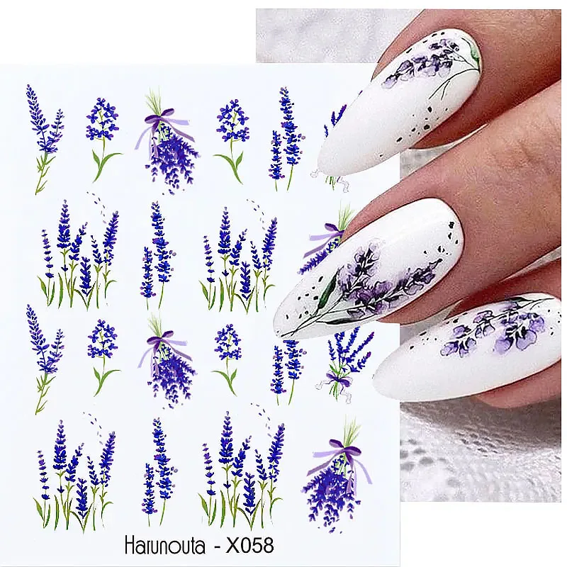 Top Trends: Harunouta Line Flower 3D Nail Stickers Gold Foil Bronzing Leaf Flower Nail Art Decals Manicure Decoration Accessories Tools Shoppable Styles