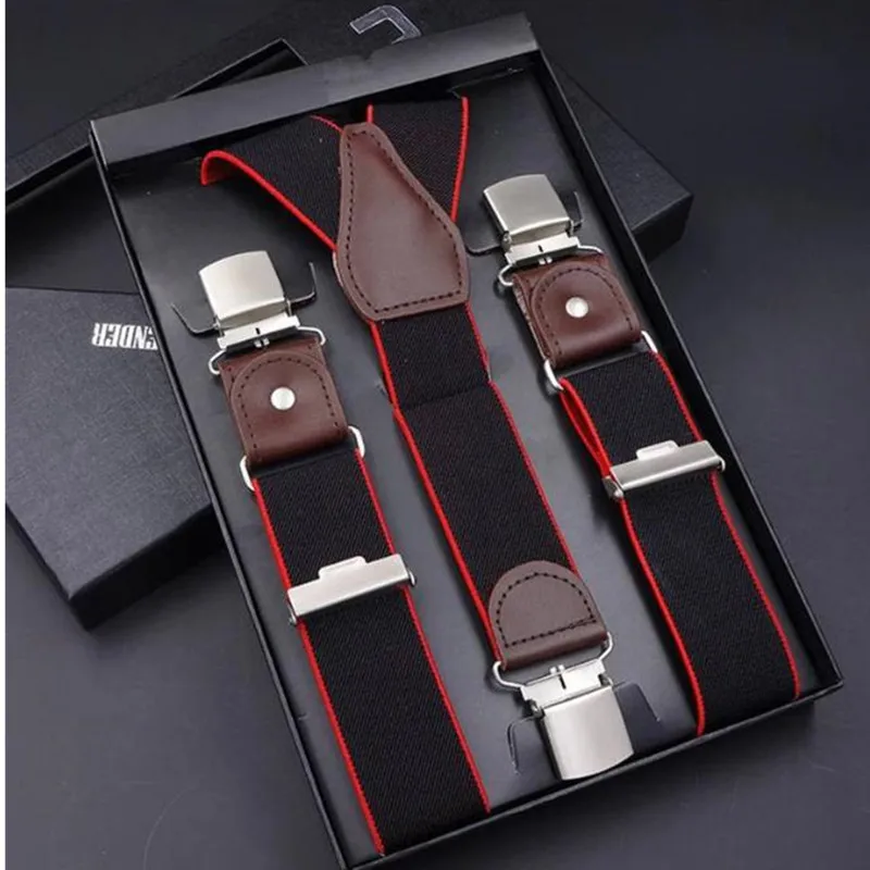 Top Trends: Leather Suspenders Men 3 Clips Male Suspensorios Adjustable Belt Strap Bretelles Vintage Men Clothing Accessories Shoppable Styles