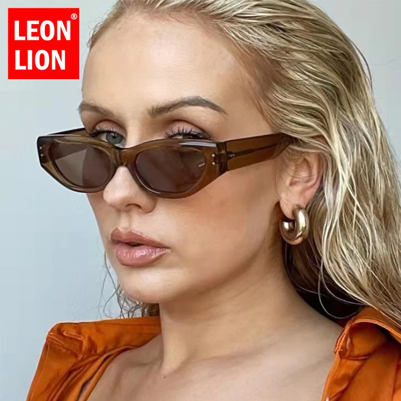 Top Trends: LeonLion 2023 Retro Cat Eye Sunglasses Women Vintage Small Eyewear Women / Men Rivet Sun Glasses Female Luxury Brand Eyewear UV400 Shoppable Styles