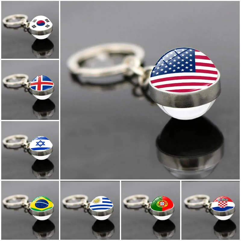 Top Trends: United States, France, South Korea, Israel, Spain, Russia, Classic Flag Keychain, Innovative Double-Sided Glass Ball Keychain, Shoppable Styles