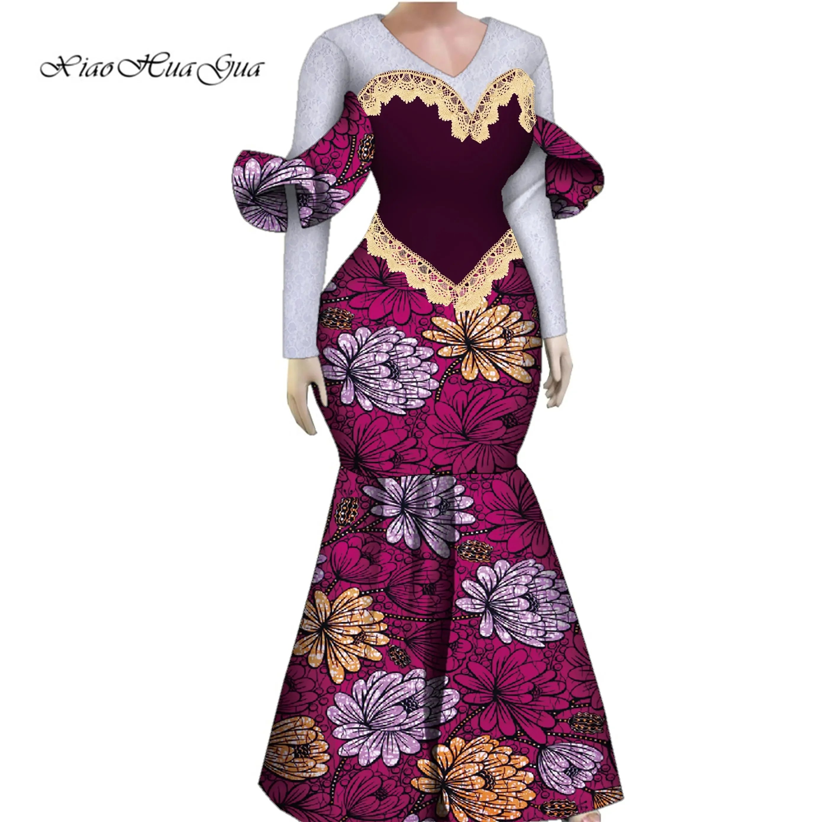 Top Trends: Women African Plus Size Evening Dresses Wedding Party Long Luxury Lace Gown Bodycon Mermaid Dress Ankara Dresses Clothing WY1490 Shoppable Styles