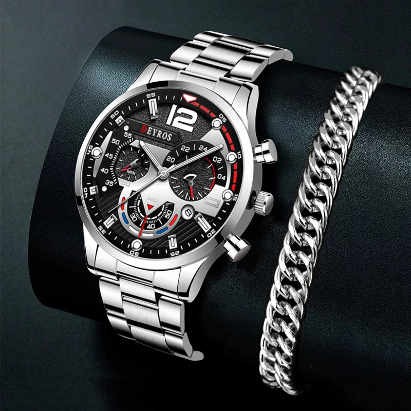 Top Trends: 2022 Fashion Sports Watches For Men Stainless Steel Quartz Wristwatch Calendar Luminous Clock Men Business Casual Bracelet Watch Shoppable Styles