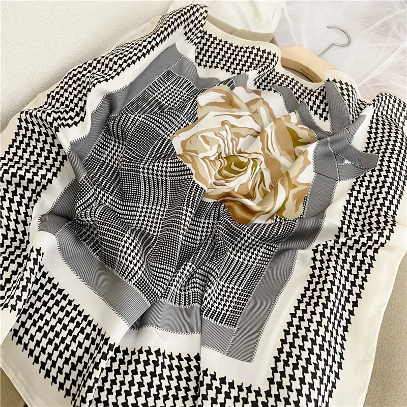 Top Trends: Spring And Autumn New Imitated Silk Scarf Women Neck Hair Decoarte Small Sqaure Headscarf Outdoor Soft Kerchief Hijab Girl 70cm Shoppable Styles