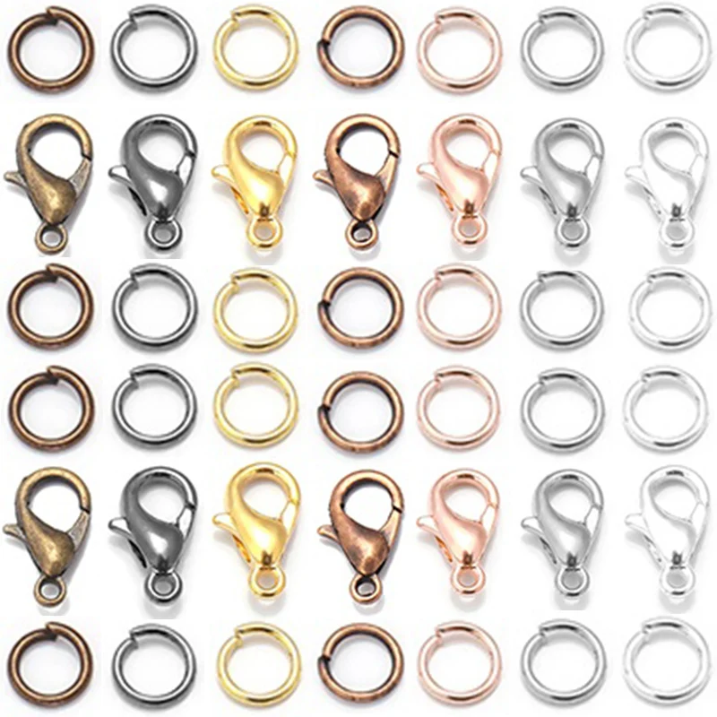 Top Trends: 8 Colors 200pcs Open Jump Rings+ 50pcs Lobster Clasps Hooks Connectors Jewelry Making DIY Bracelet Necklace Jewelry Findings Kit Shoppable Styles