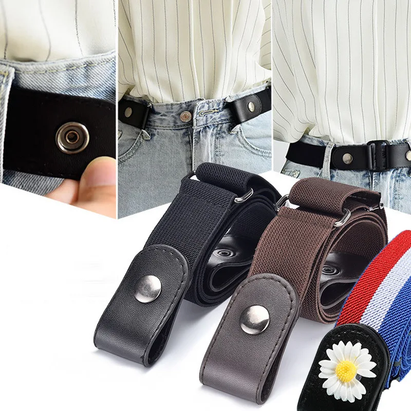 Top Trends: Easy Belt Without Buckle Free Belts For Women Female Waist Elastic Stretch Jeans Hidden Invisible Men Belt Tactical Belt Shoppable Styles