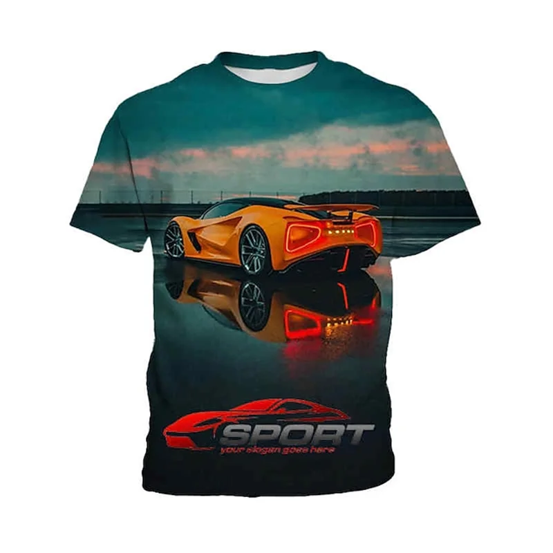 Top Trends: Boys' Autumn Racing 3D Printed T-shirt For Teenagers Aged 4 To 12 With Short Sleeve Sports Vitality Children's T-shirt Shoppable Styles - Image 6