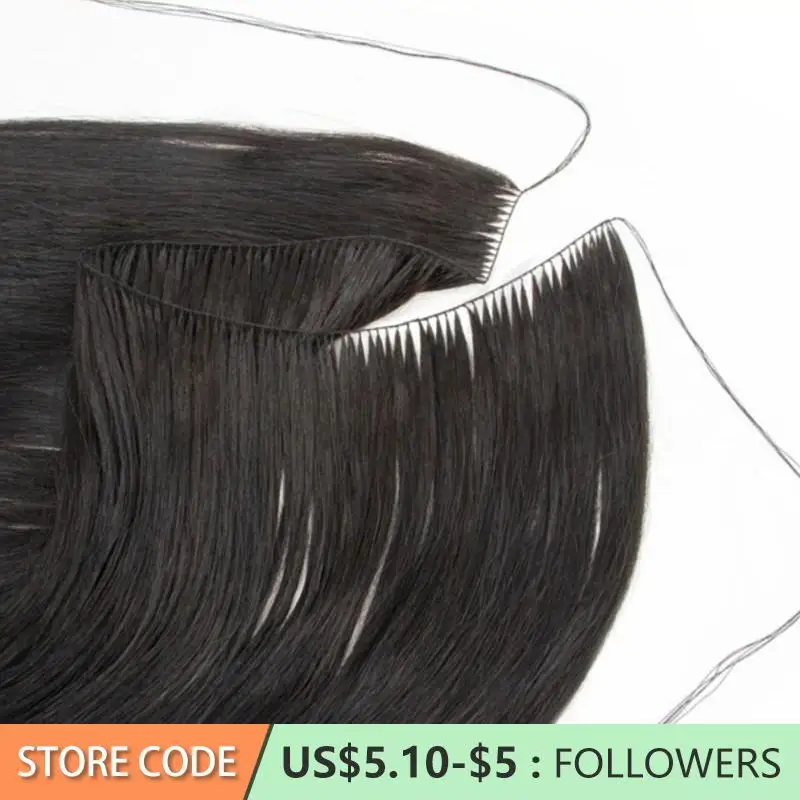 Top Trends: Feather Hair Bundles Extensions Natural Fish Line Human Hair Non-Remy Invisible Micro Rings Hair Extension Weft 100g 120strands Shoppable Styles