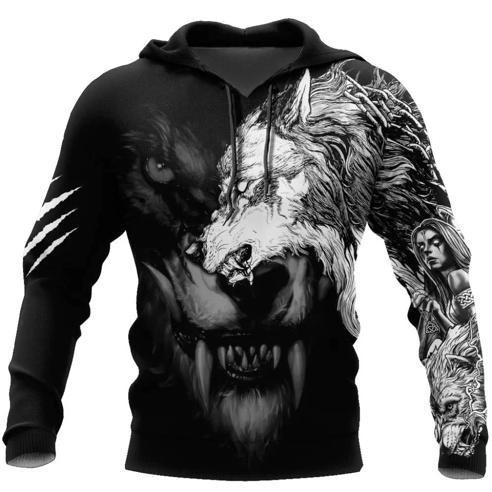 Top Trends: Dark Wolf Tattoo 3D All Over Printed Fashion Hoodies Men Sweatshirt Unisex Pullover Casual Jacket Tracksuit W022 Shoppable Styles