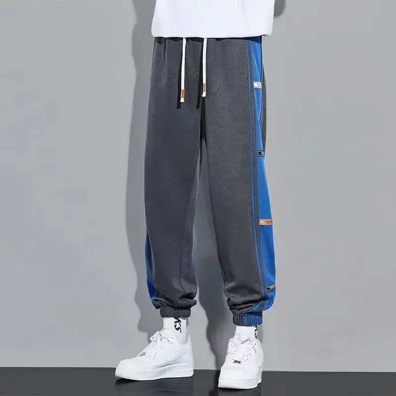 Top Trends: Summer Man New Striped Sweatpants 2024 Male Elastic Waist Contrast Color Casual Loose Trousers Korean Style Motion Streetwear Shoppable Styles