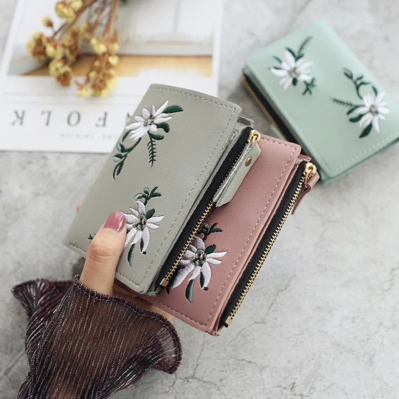 Top Trends: New Women&#039;s Wallets Print Flower Short Wallet For Printing Zipper Mini Coin Purse Ladies Small Wallet Female Leather Card Holder Shoppable Styles