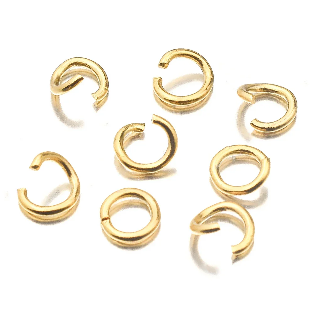 Top Trends: 100pcs Pvd Gold Plated Stainless Steel Open Jump Rings Direct 4 / 5 / 6mm Split Rings Connectors For DIY Ewelry Findings Making Shoppable Styles