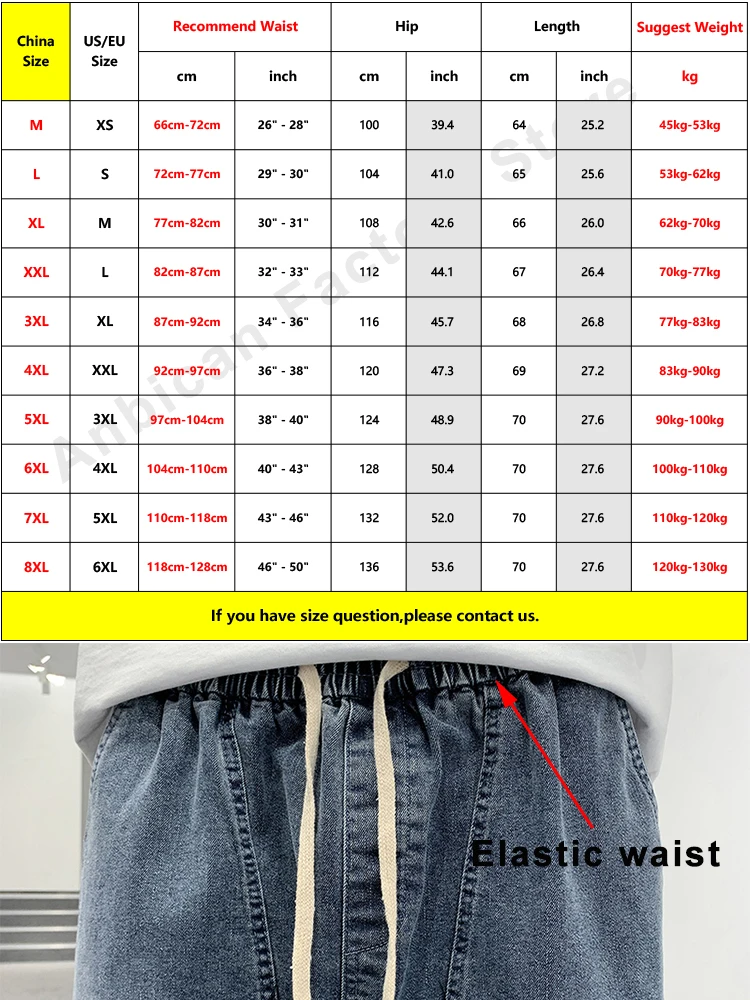 Top Trends: Summer Short Jeans Breeches 2023 New Hip Hop Streetwear Baggy Denim Shorts Cotton Casual Straight Capris Pants Plus Size 8XL Shoppable Styles - Image 6