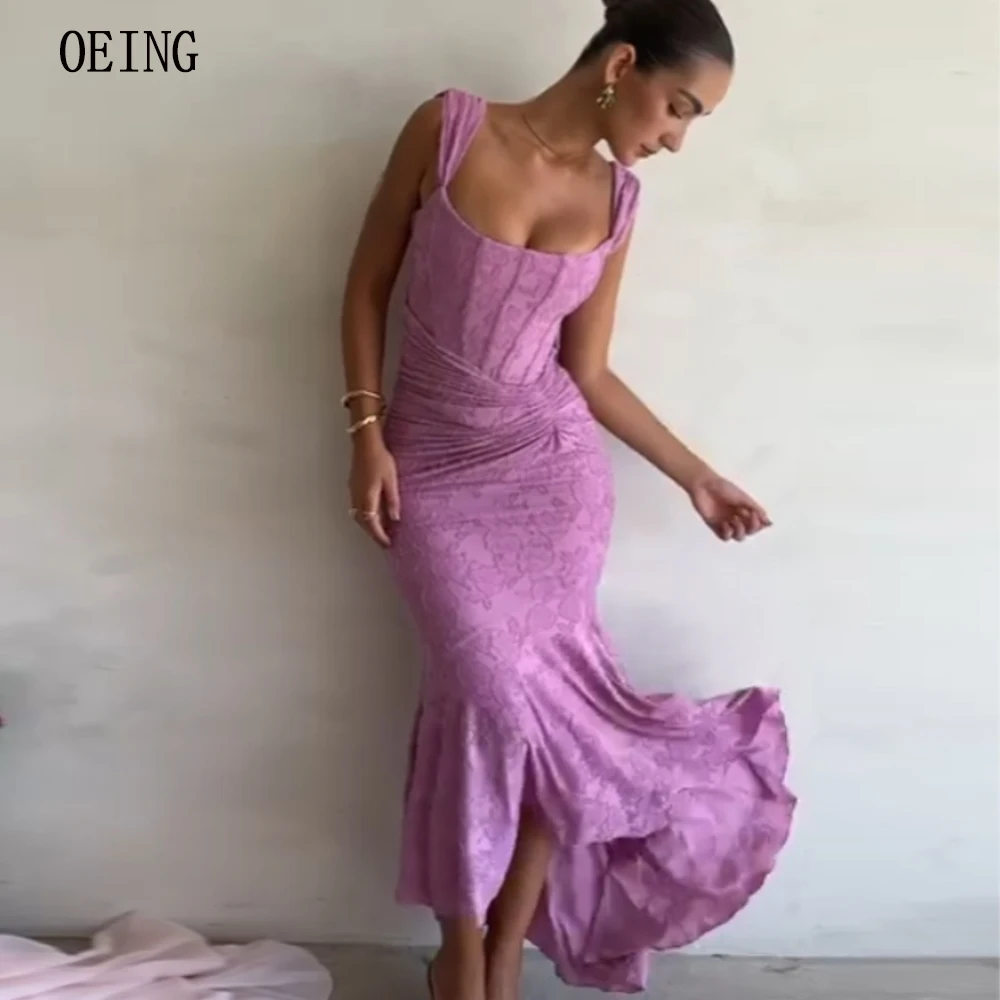 Top Trends: OEING Graceful Lace Mermaid Bodas Vestidos Spaghetti Straps Formal Occasion Dresses Ankle Length Elegant Dress For Prom 2024 Shoppable Styles