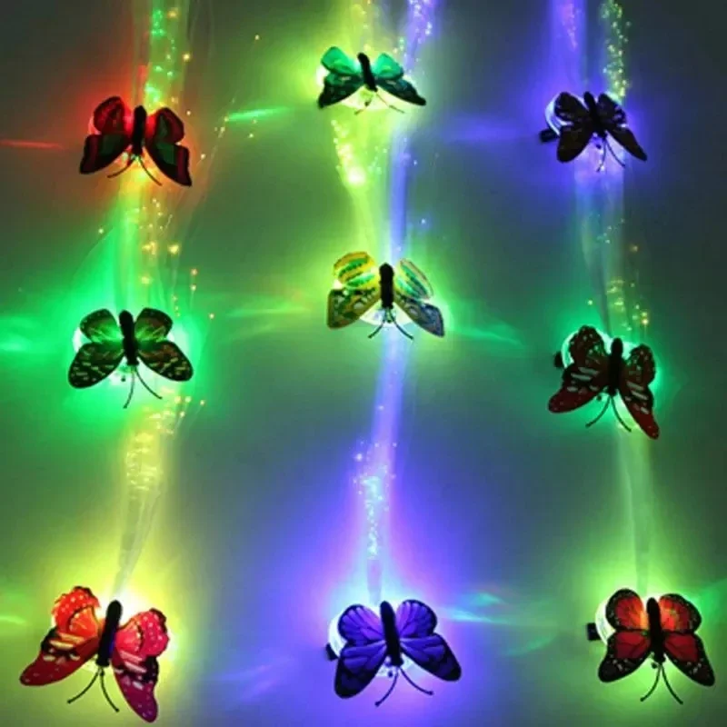 Top Trends: Colorful Butterfly Light Braids Glowing Flash LED Hair Braid Clip Haripin Wigs Ligth Up Party Christmas Hair Accessories Shoppable Styles - Image 5