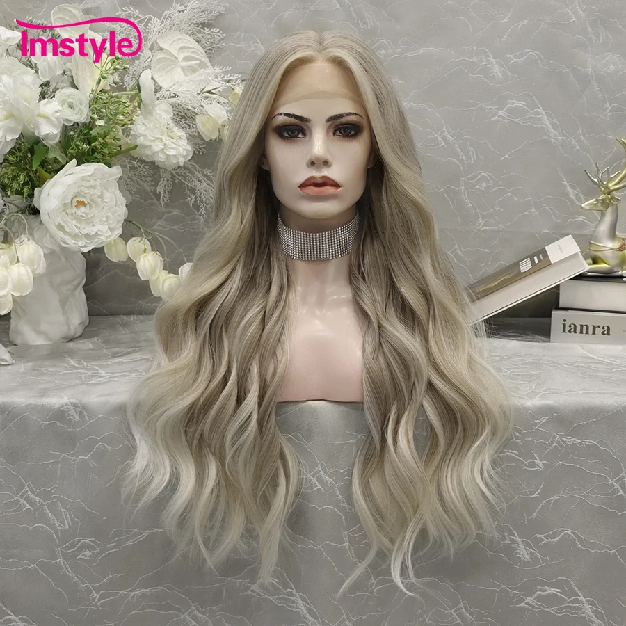 Top Trends: Imstyle Blonde Wig Long Wavy Synthetic Lace Front Wig T Part Lace Wig Daily Wigs For Women Heat Resistant Fiber Natural Hairline Shoppable Styles